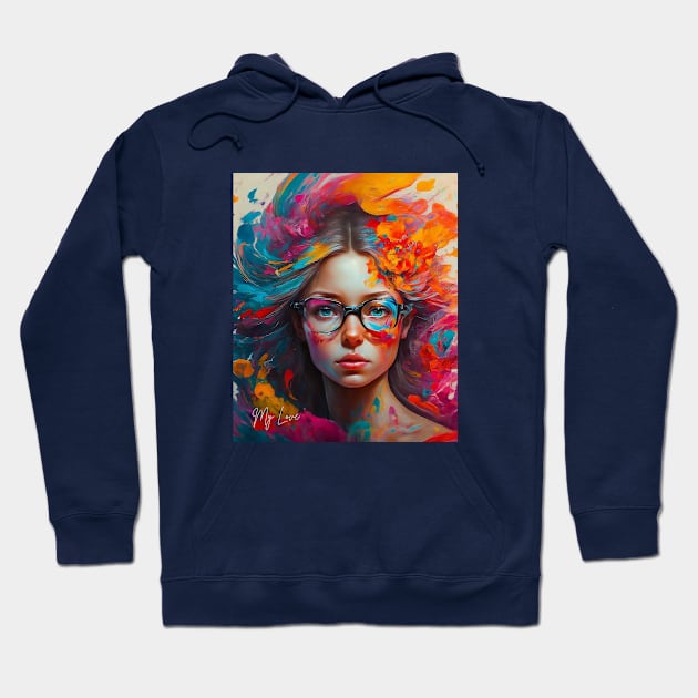 Colorful ophthalmologist valentines abstract ,brafdesign Hoodie by Brafdesign